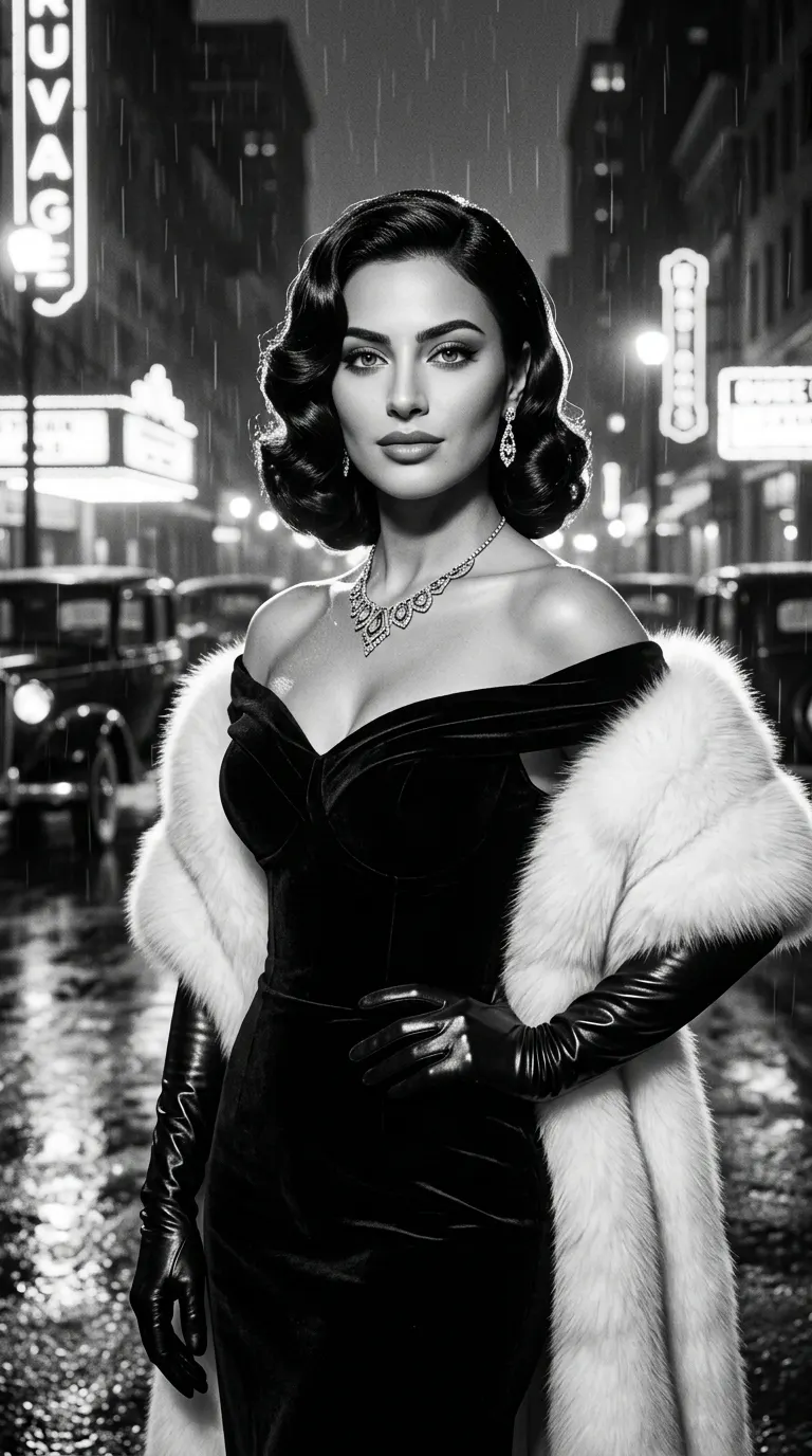 1930s Old Hollywood Glam concept cover: silver-screen velvet glow