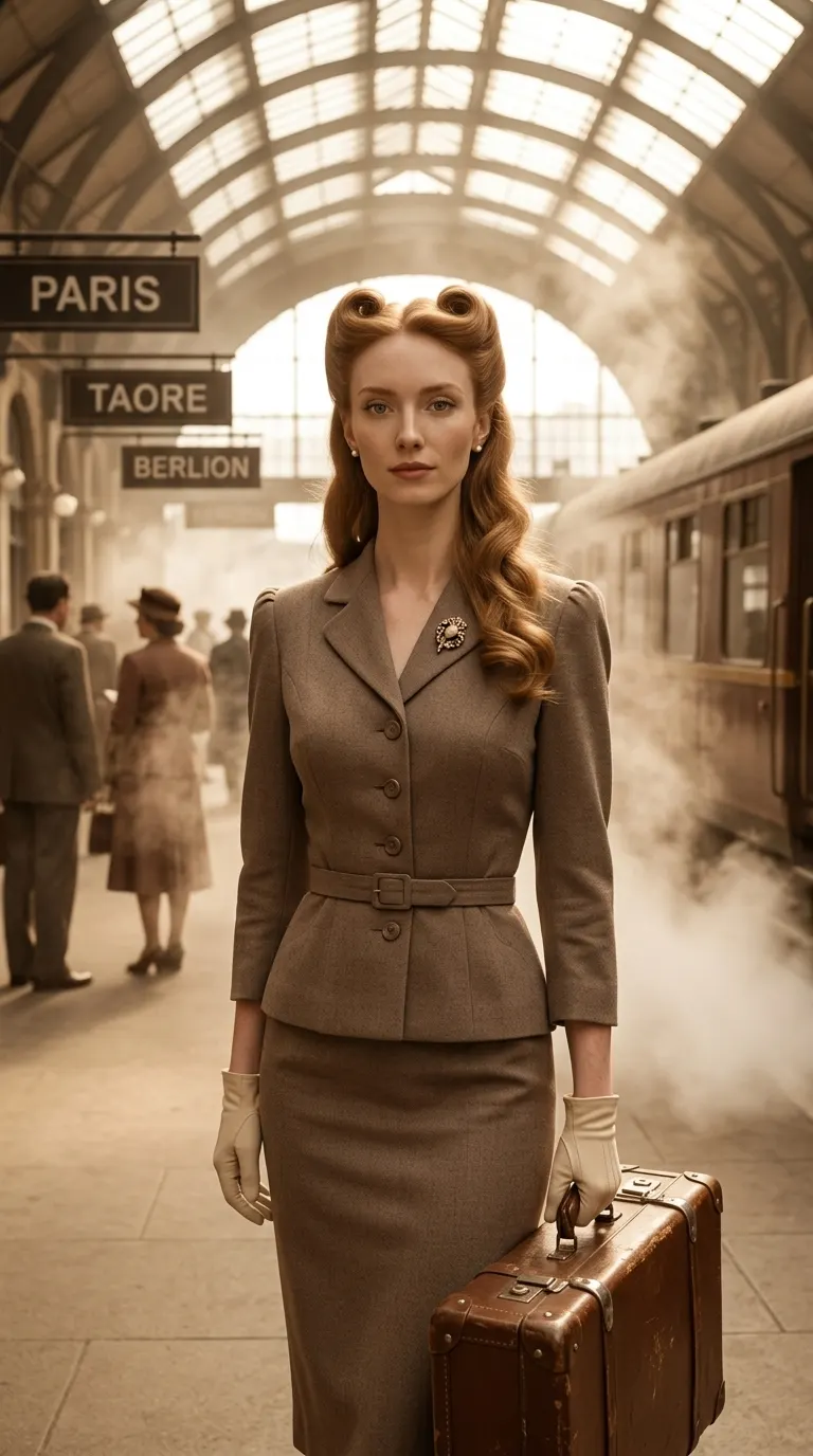 1940s Train Station concept cover: platform coat tailoring