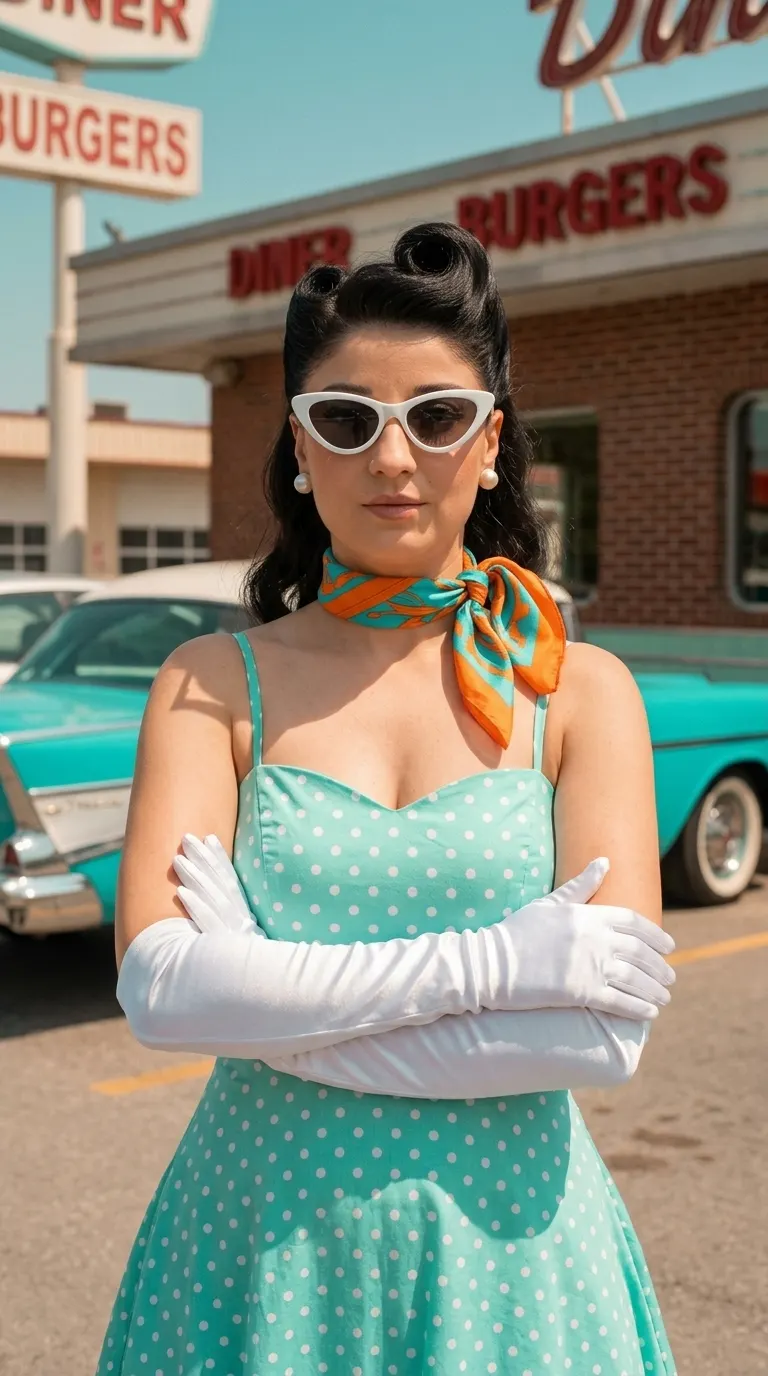 1950s Retro Diner concept cover: pastel booth neon polish