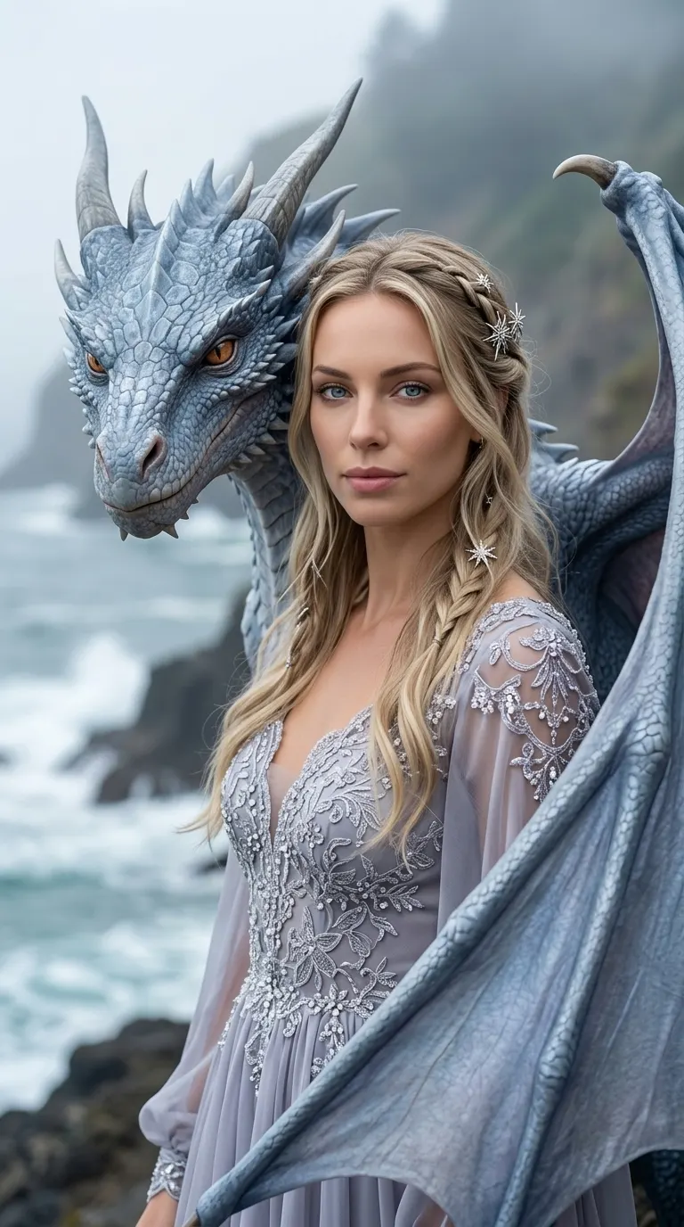 The Silver Queen concept cover: silver-scale fantasy alliance
