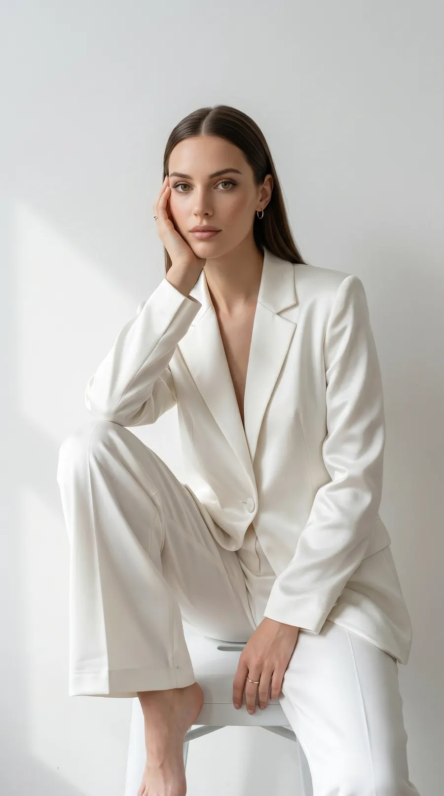 Editorial Suit concept cover: ivory oversized editorial