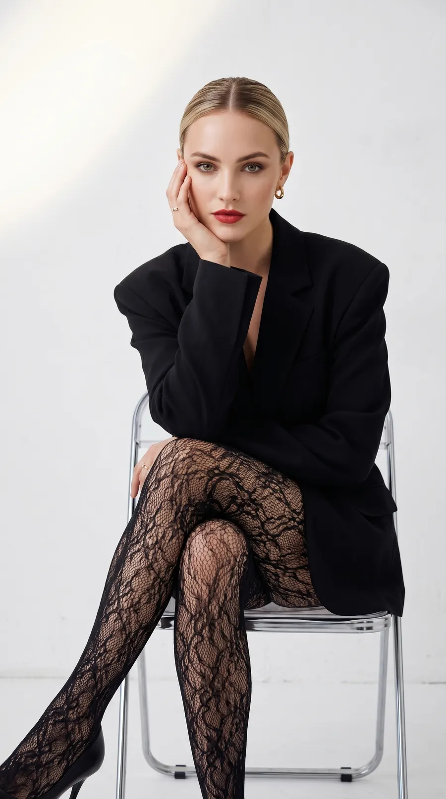 Lace Editorial concept cover: lace blazer tension