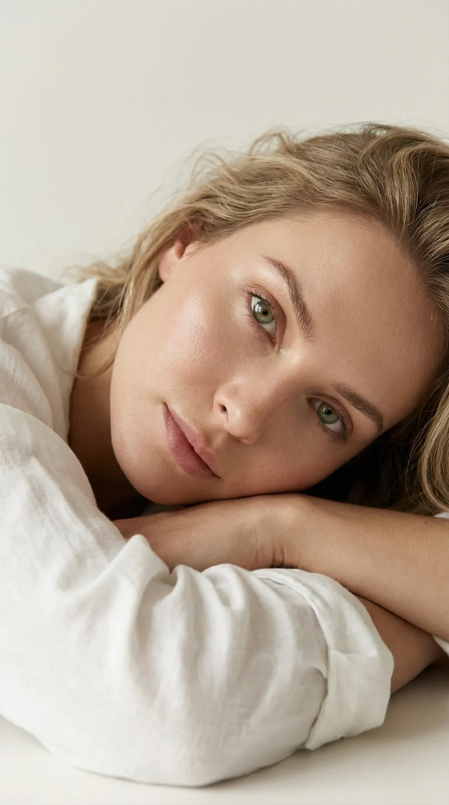 Supernatural Close Up concept cover: neutral-studio vogue glow