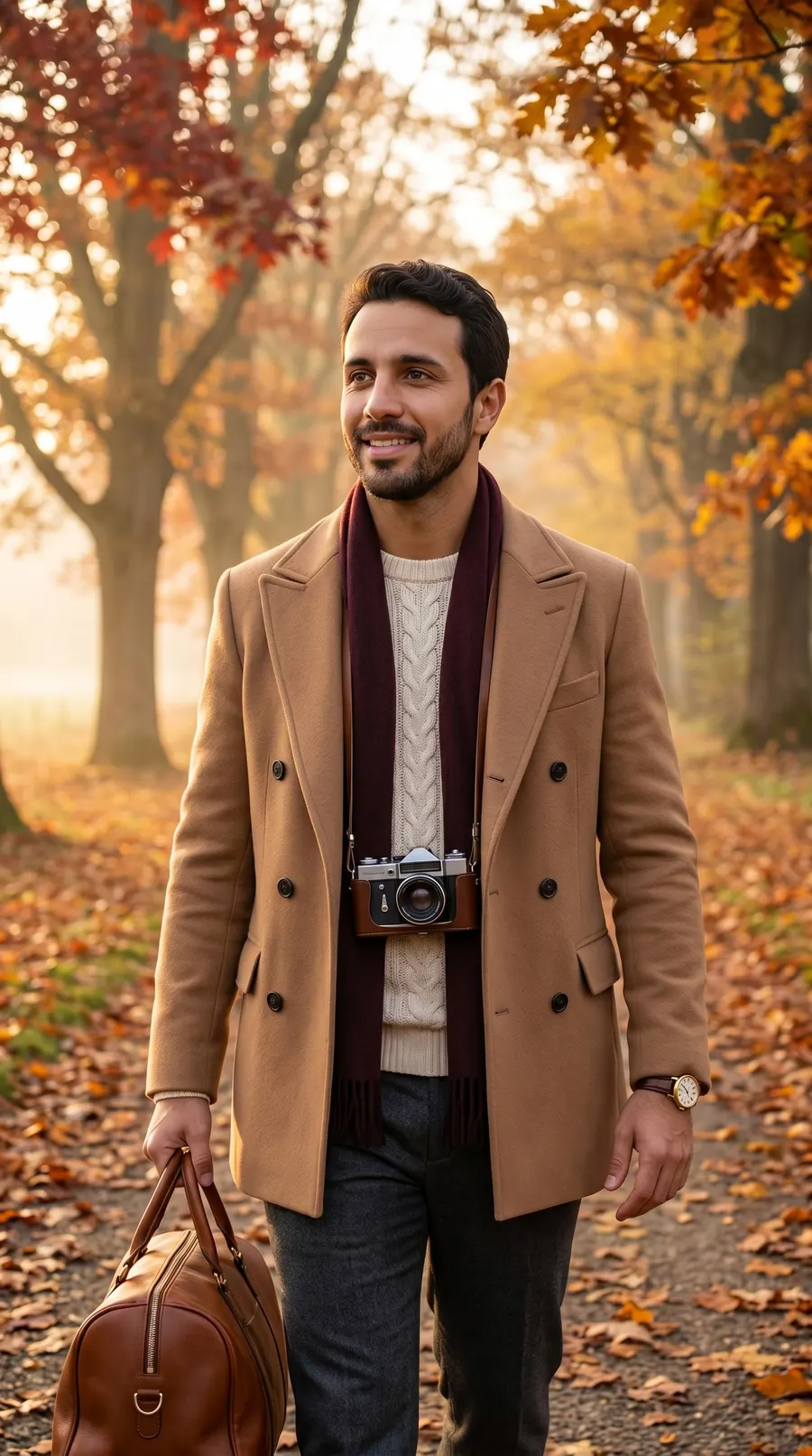 Fall Foliage Walk concept cover: amber pathway warmth