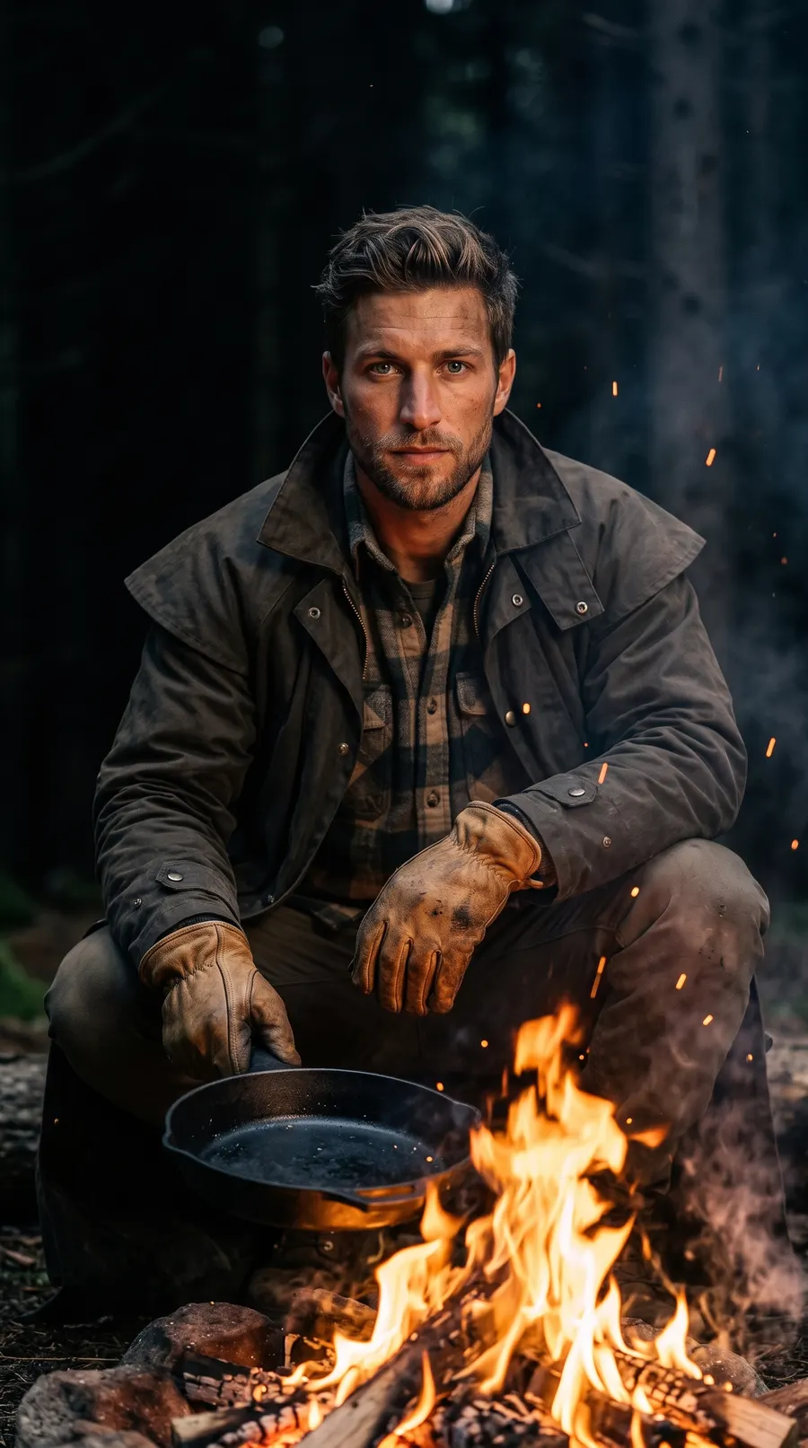The Campfire Cookout concept cover: cast-iron ember firelight