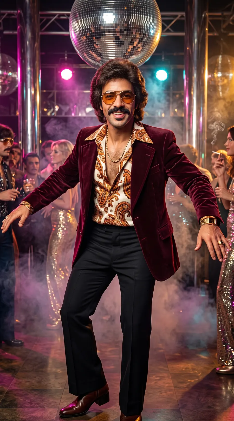 1970s Bohemian Disco concept cover: neon disco swagger