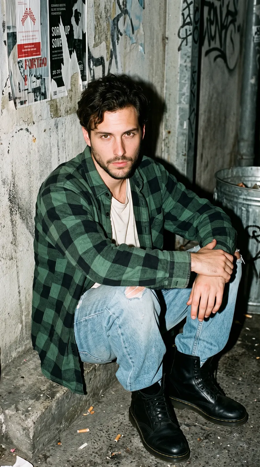 1990s Grunge Minimalism concept cover: raw flannel defiance