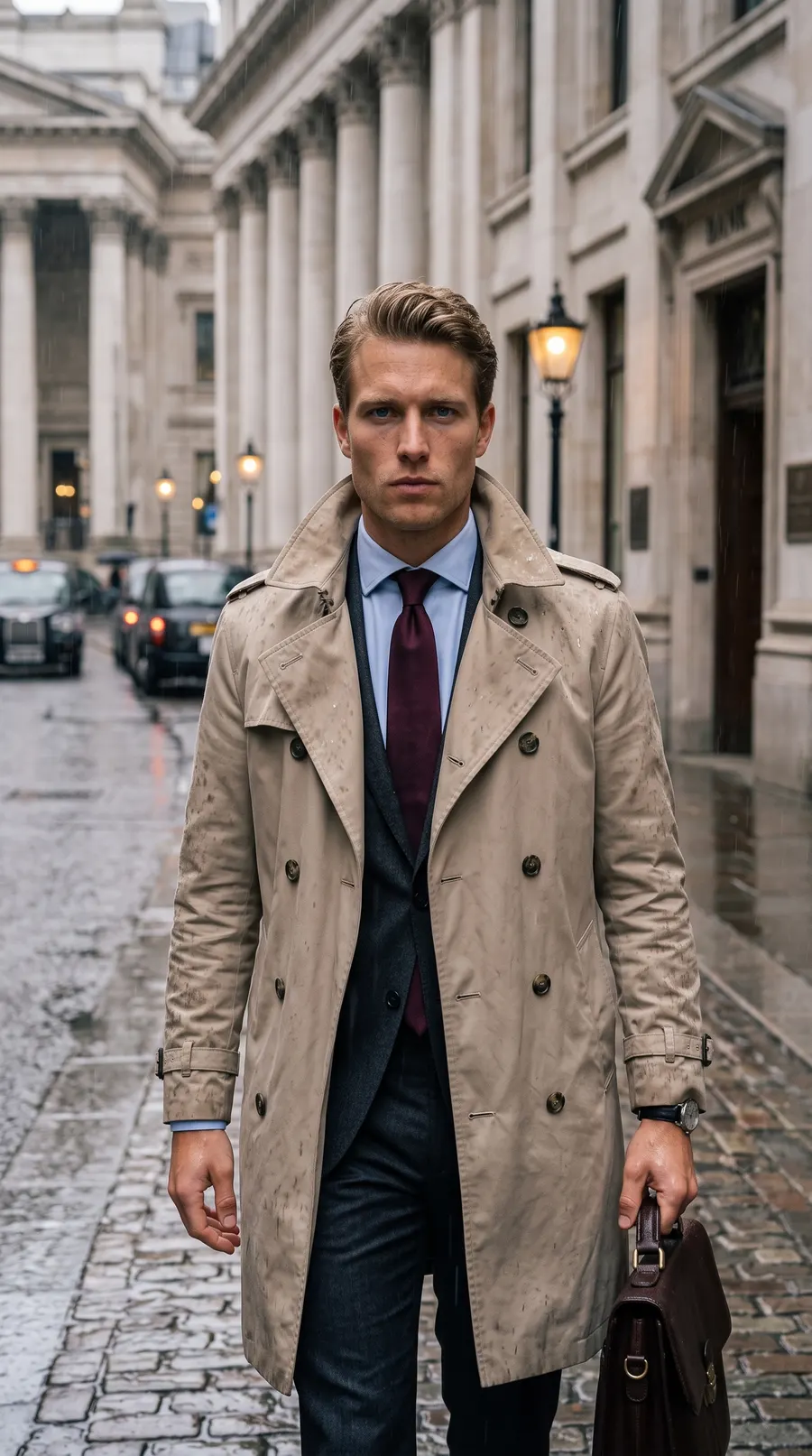 City Chancery concept cover: rain-slicked city chancery