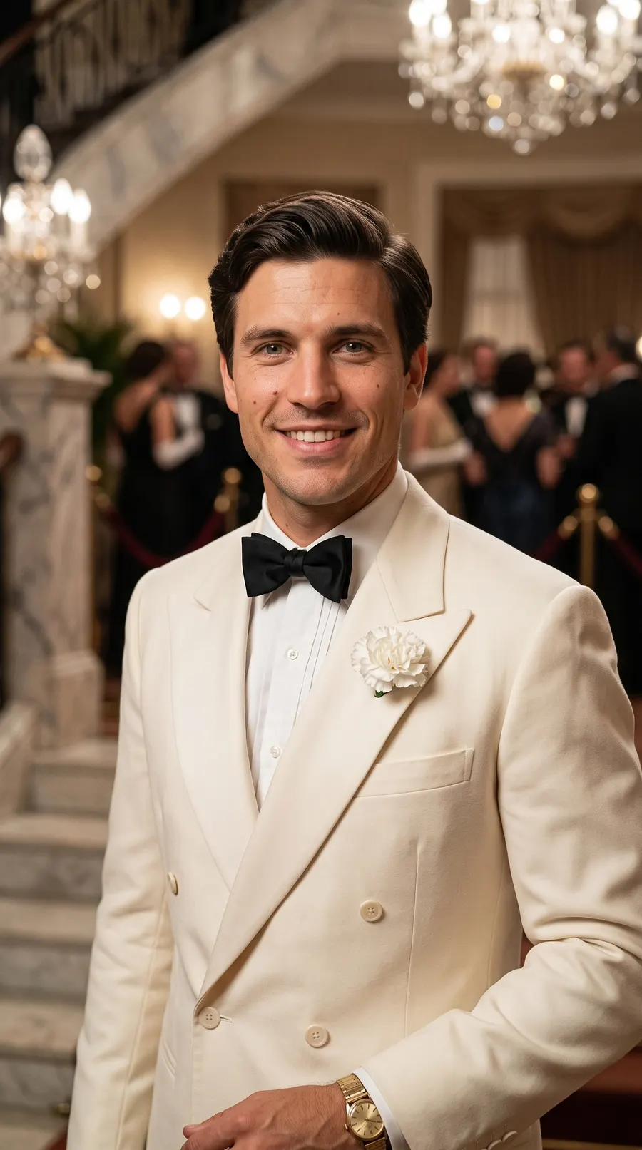 The Leading Man concept cover: mansion staircase grandeur