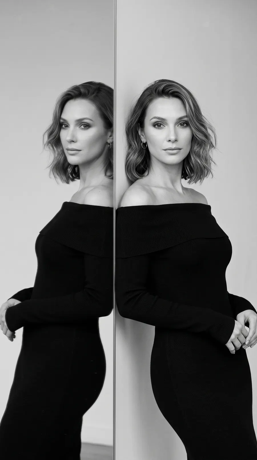 Mirror concept cover: reflective noir tension