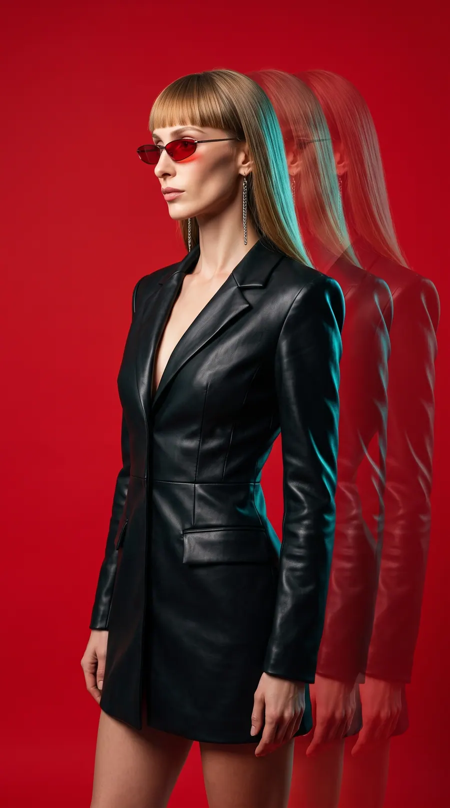 Red Echo concept cover: premium vertical experimental fashion