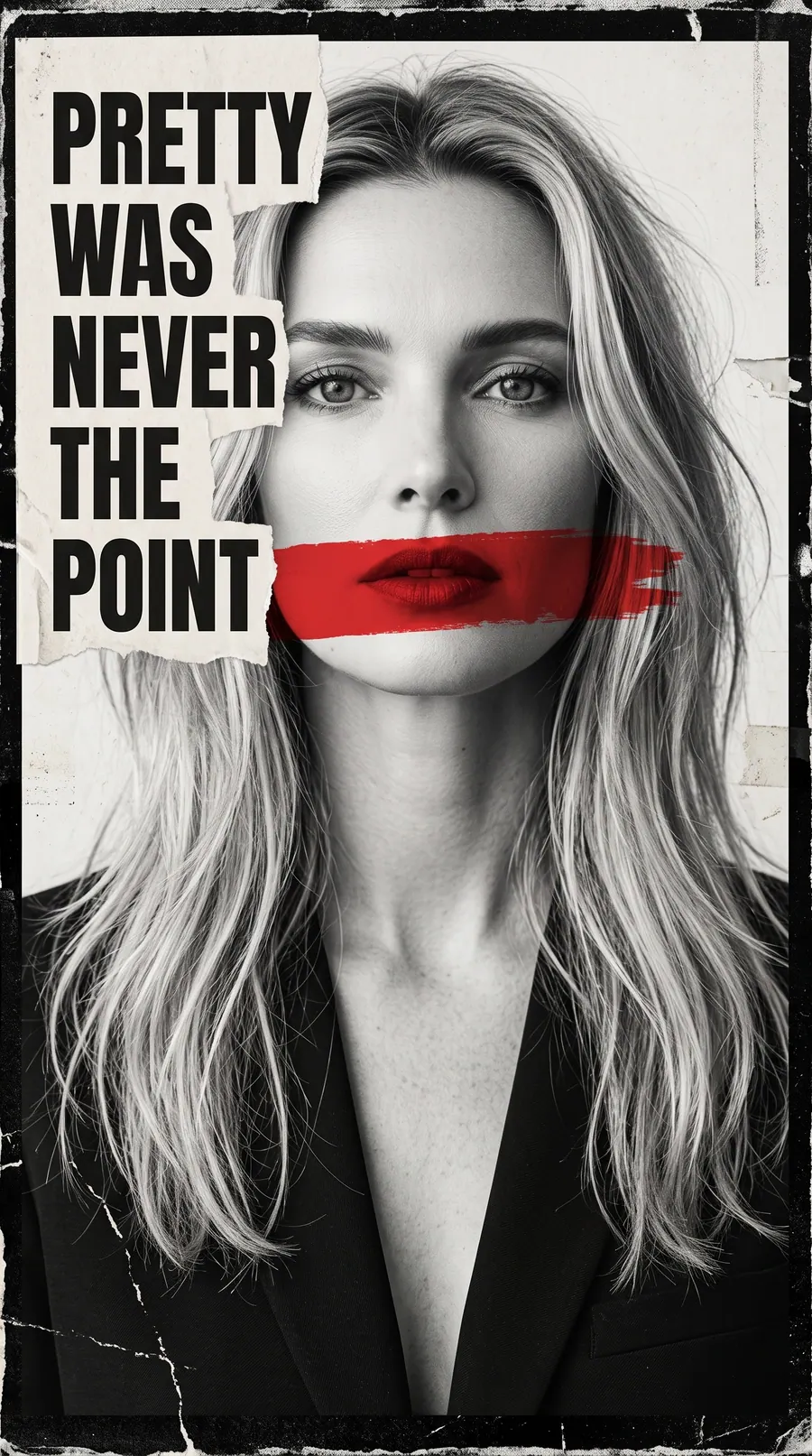 Unmuted concept cover: distressed black-and-white editorial collage