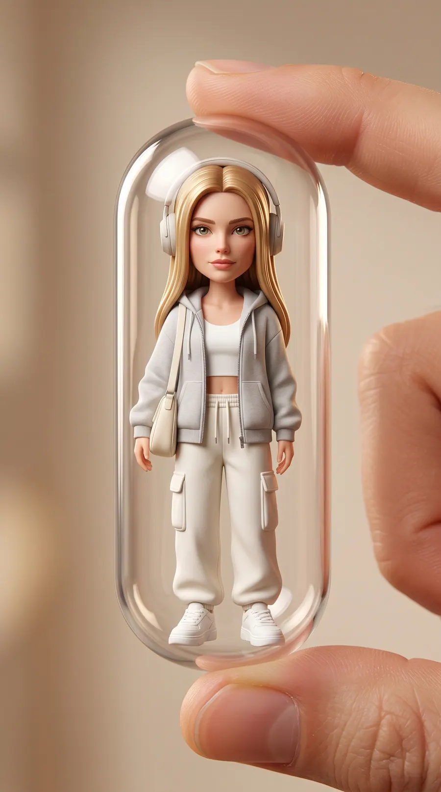 Pocket Capsule concept cover: subject premium stylized miniature