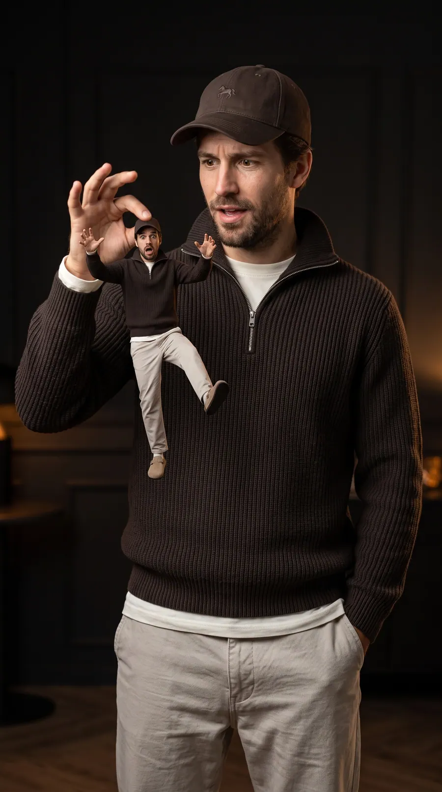 Tiny Twin concept cover: premium hyper-realistic male fashion