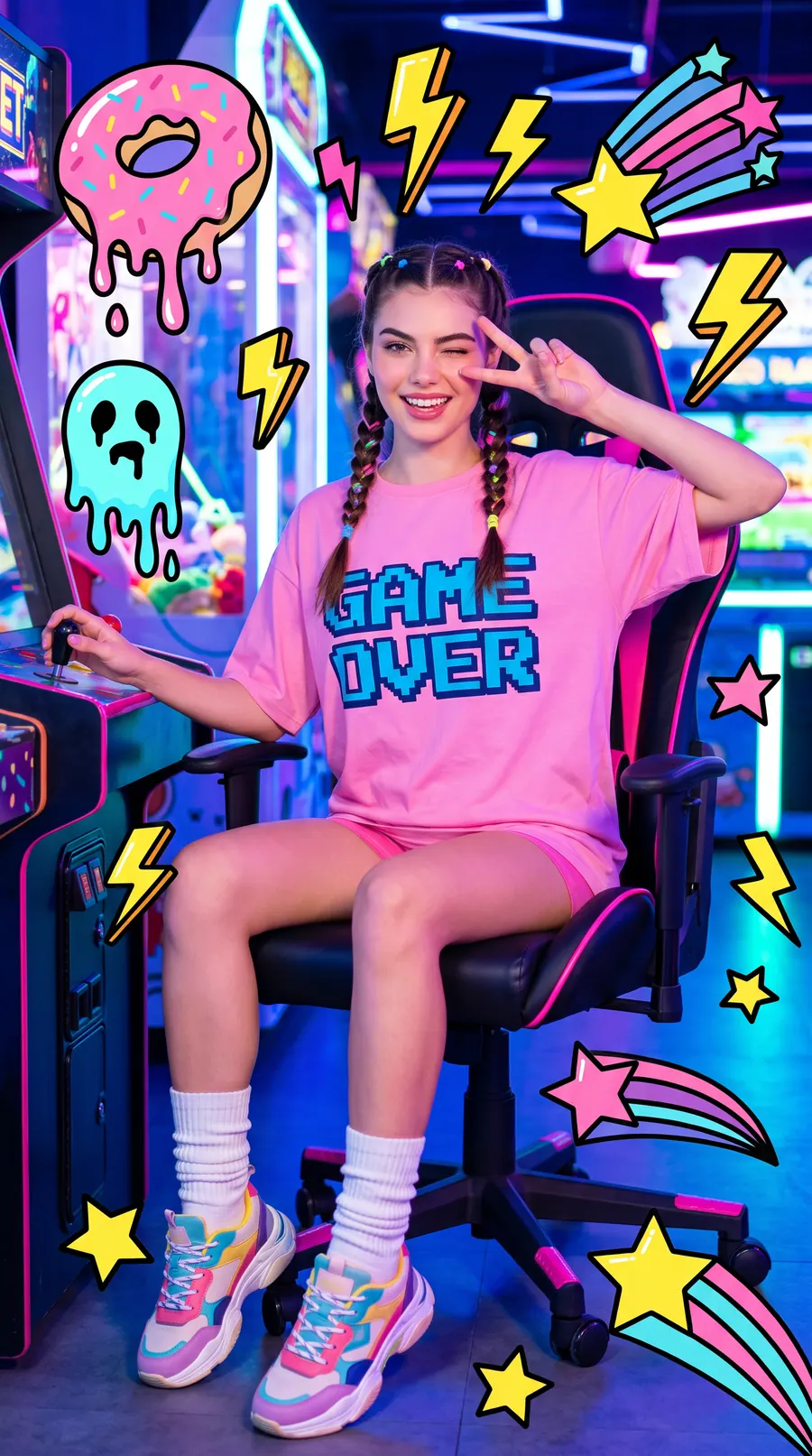 Pixel Rush concept cover: adapt hair color eye
