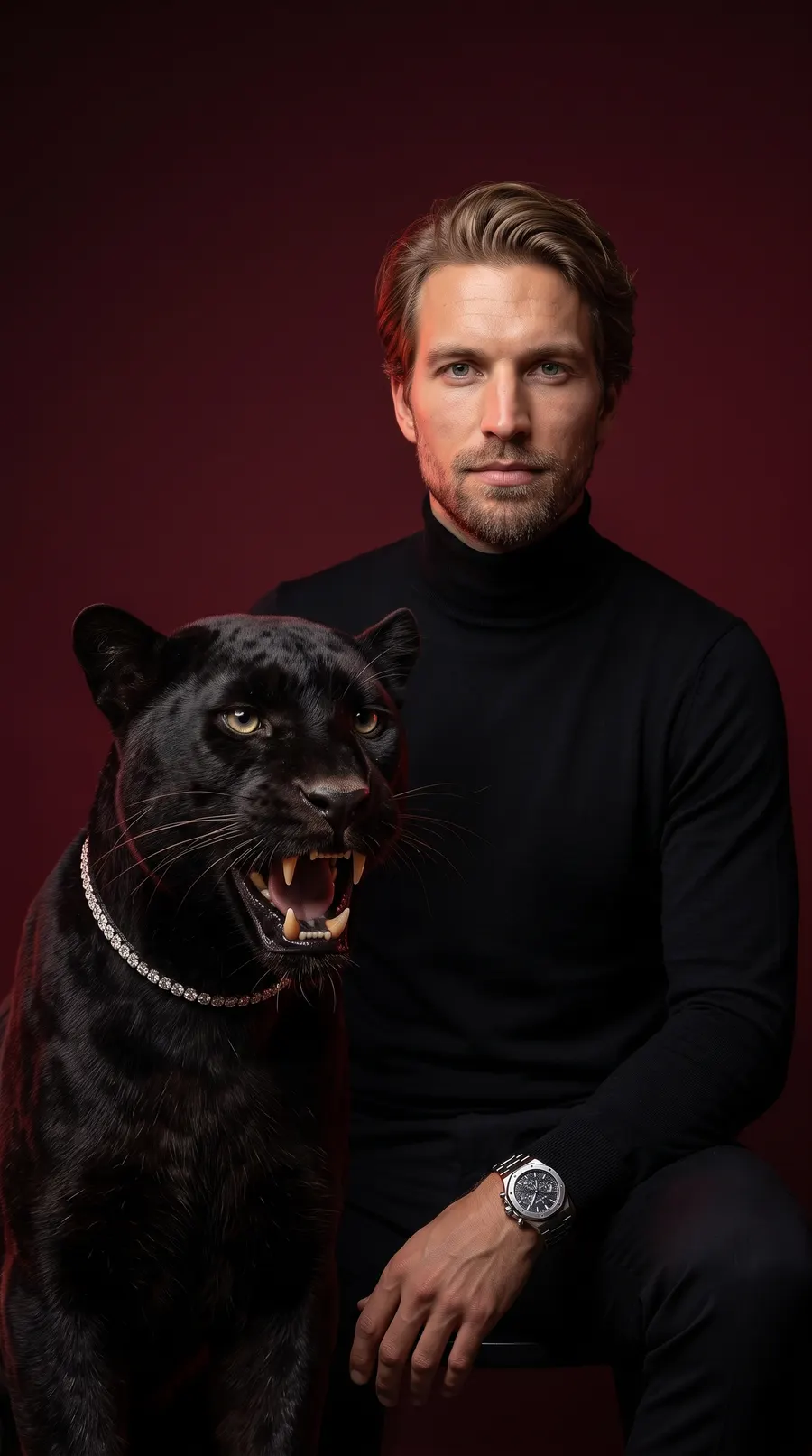 Diamond Roar concept cover: panther-side glacial poise