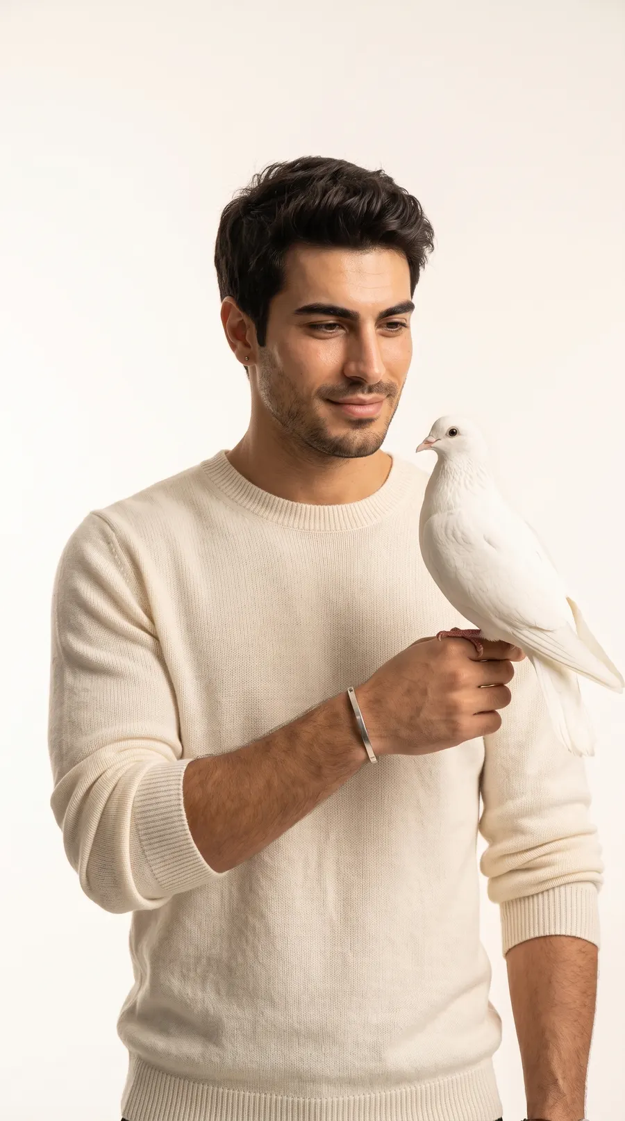 Raw Serenity concept cover: dove-perched forearm serenity